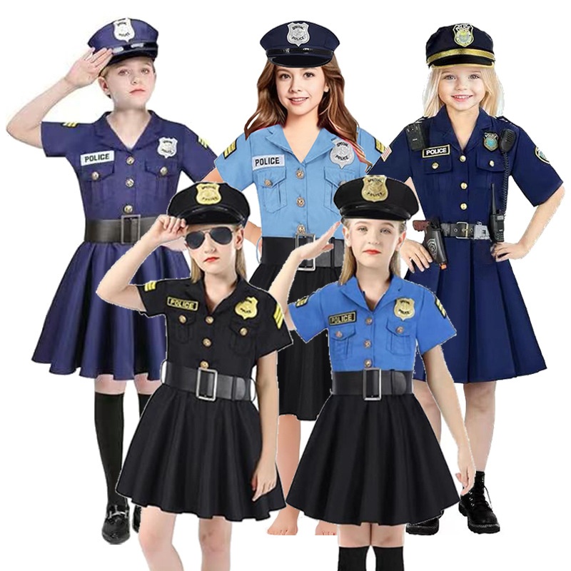 Ethnic Wear - Kostum Polisi Anak Perempuan untuk Halloween,