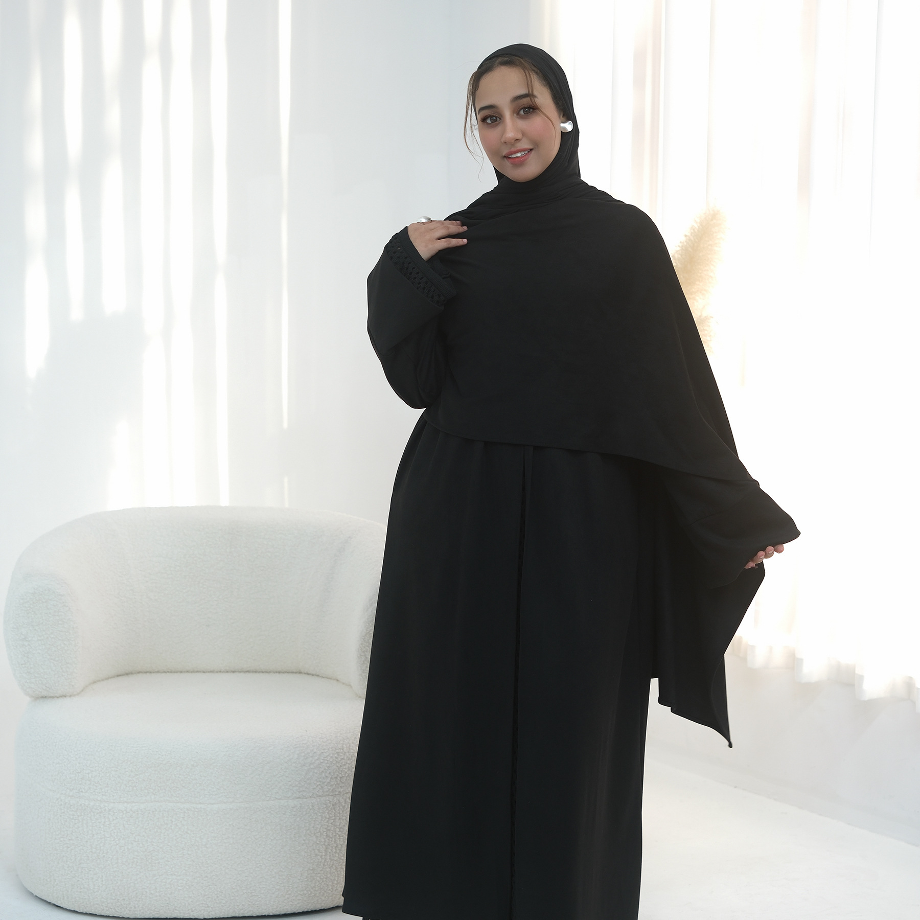 Jalabiya Women Arabic - Abaya Cape Muslim Lengan Panjang Kasual