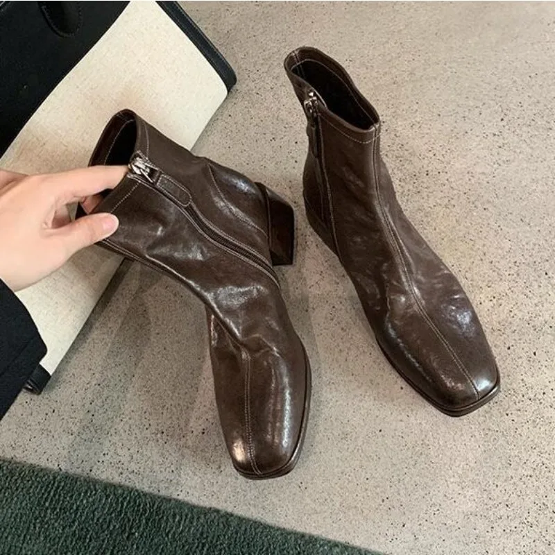 Ethnic Fashion Women - Sepatu Wanita Baru Desainer Heel Ankle