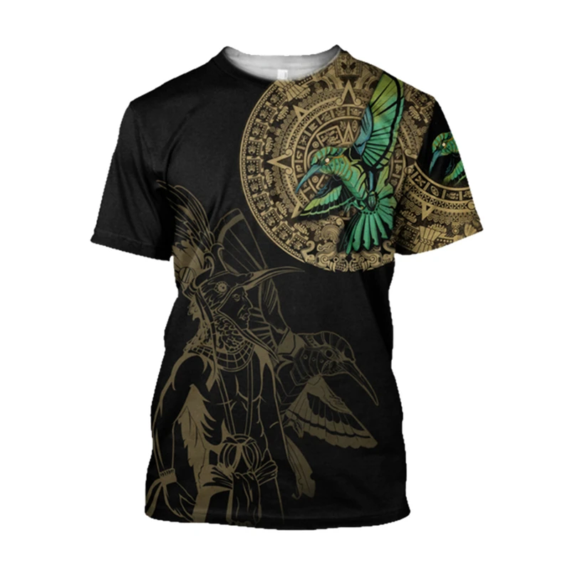 Men'S Ethnic Fashion Trends - Kaos Retro Etnik Aztec Meksiko Musim