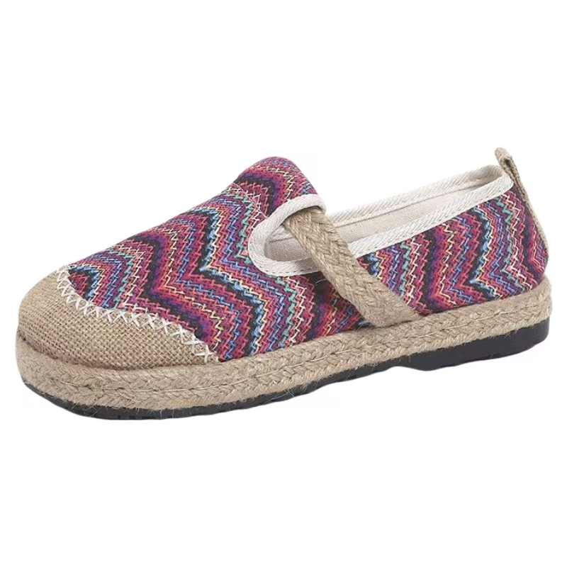 Ethnic Fabric - Sepatu Wanita Berwarna Bergaris Ukuran Besar,