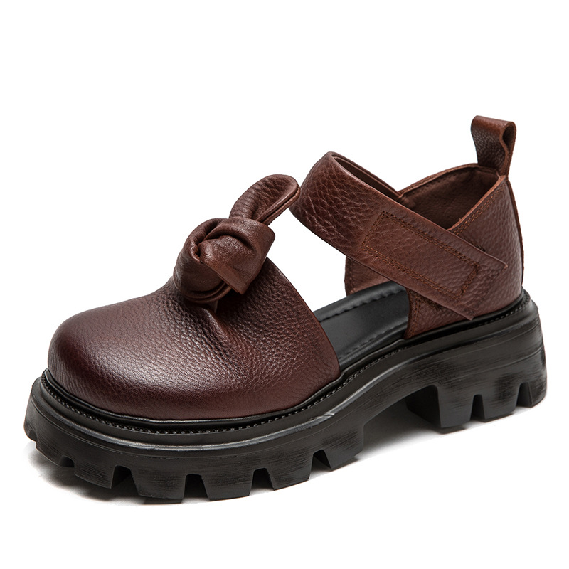 Ethnic Fashion Women - Sepatu Musim Gugur Platform Wedge Simpul