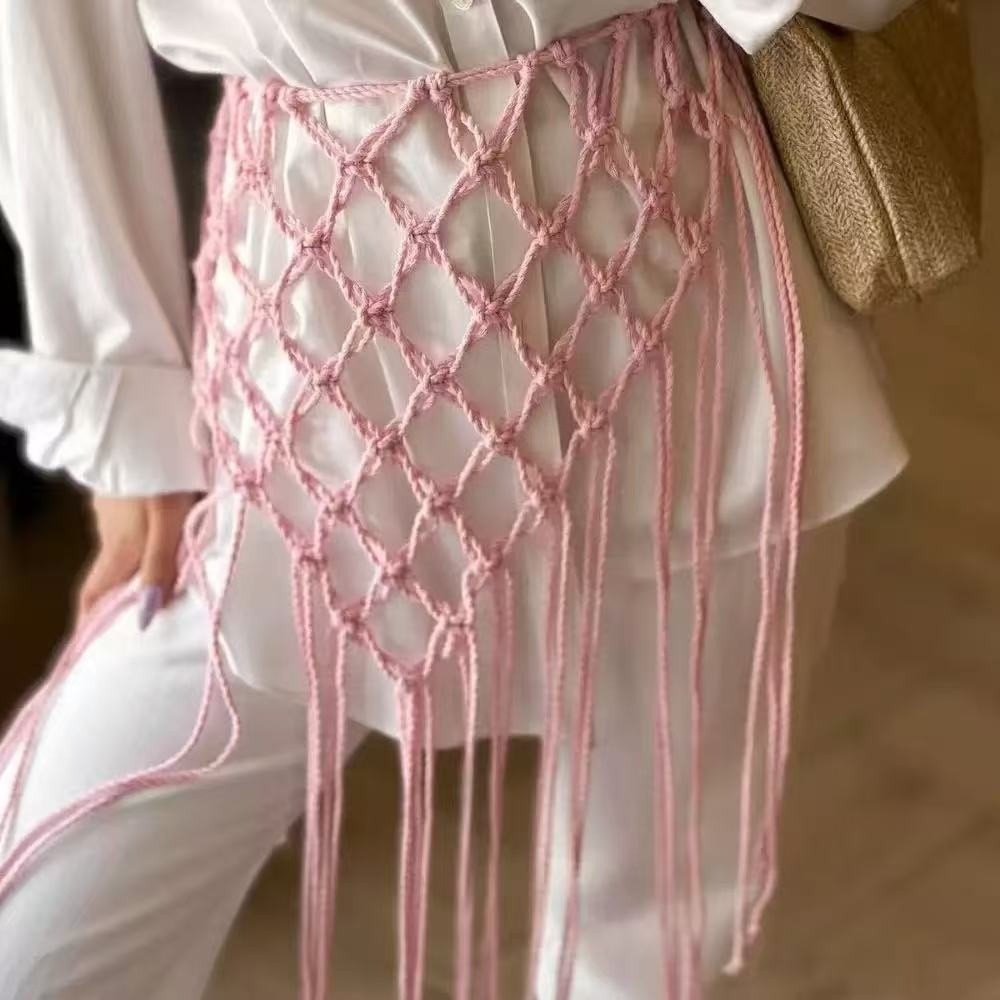 Ethnic Boho Fashion - Ikat Pinggang Berumbai Jaring Bohemian Modis