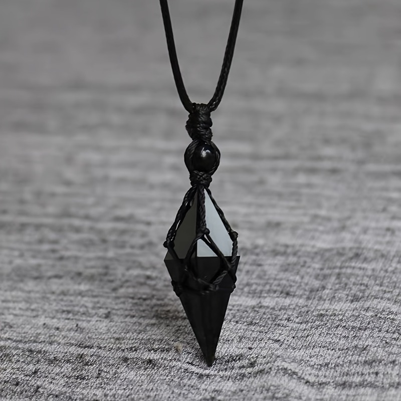 Ethnic Fashion Wear For Women - Kalung Liontin Kristal Ujung Panah Obsidian