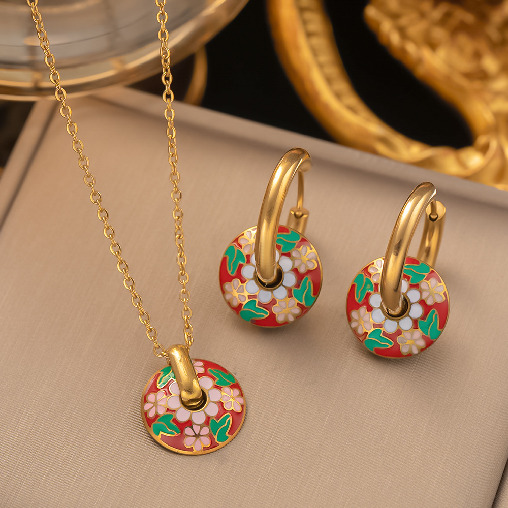 Men'S Ethnic Fashion Trends - Anting-anting liontin bulat gaya etnik, Set