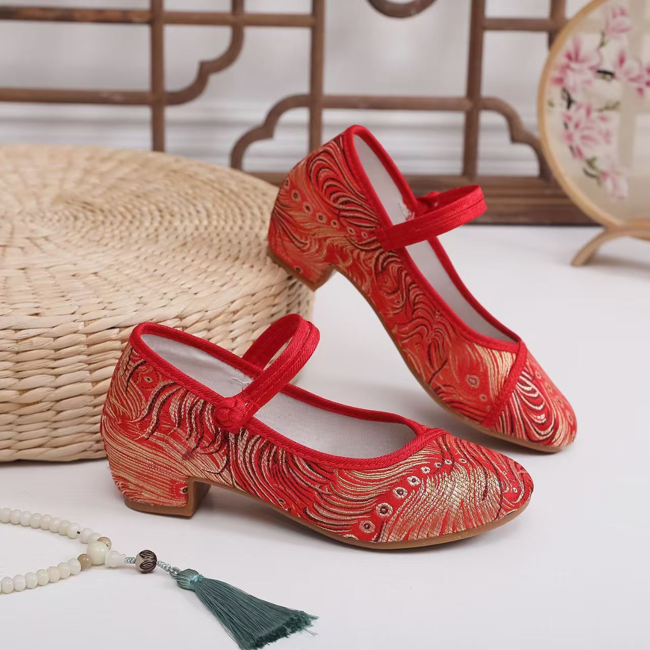 Ethnic Fabric - Sepatu Cheongsam Wanita 2026 dengan Hak