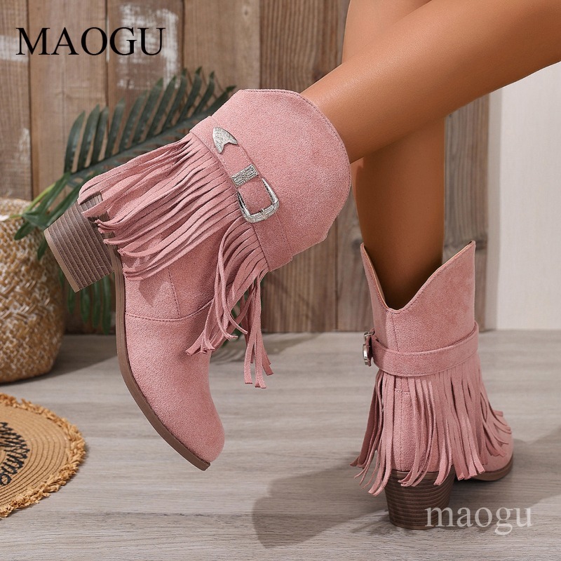 Sepatu Bot Wanita Model Koboi  - Ethnic Fabric ulasan dan harga