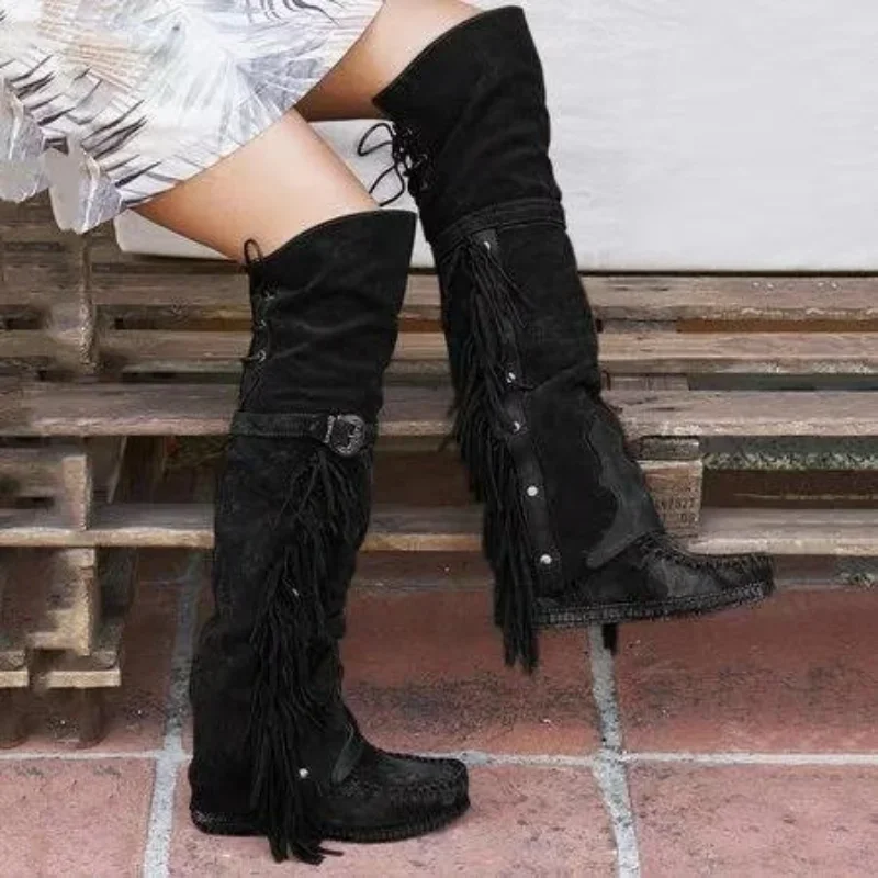 Sepatu Bot Wanita Panjang Selu - Ethnic Fashion Women ulasan dan harga
