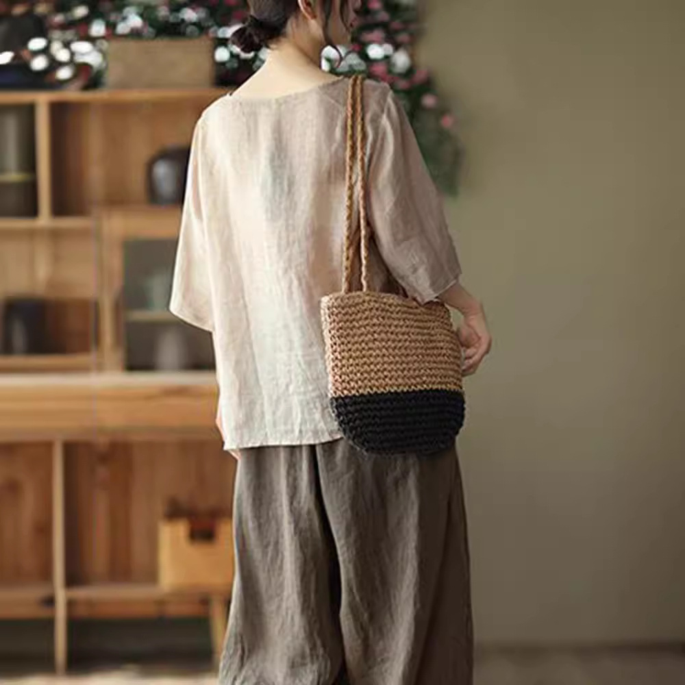 Blus Retro Musim Panas Wanita  - Ethnic Fabric ulasan dan harga