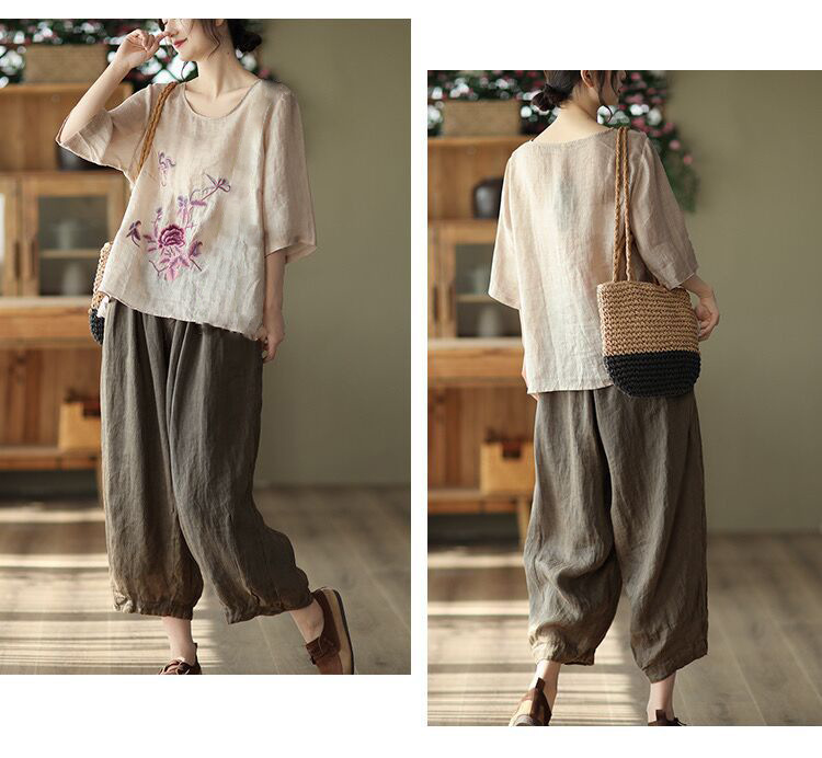Blus Retro Musim Panas Wanita  - Ethnic Fabric ulasan dan harga
