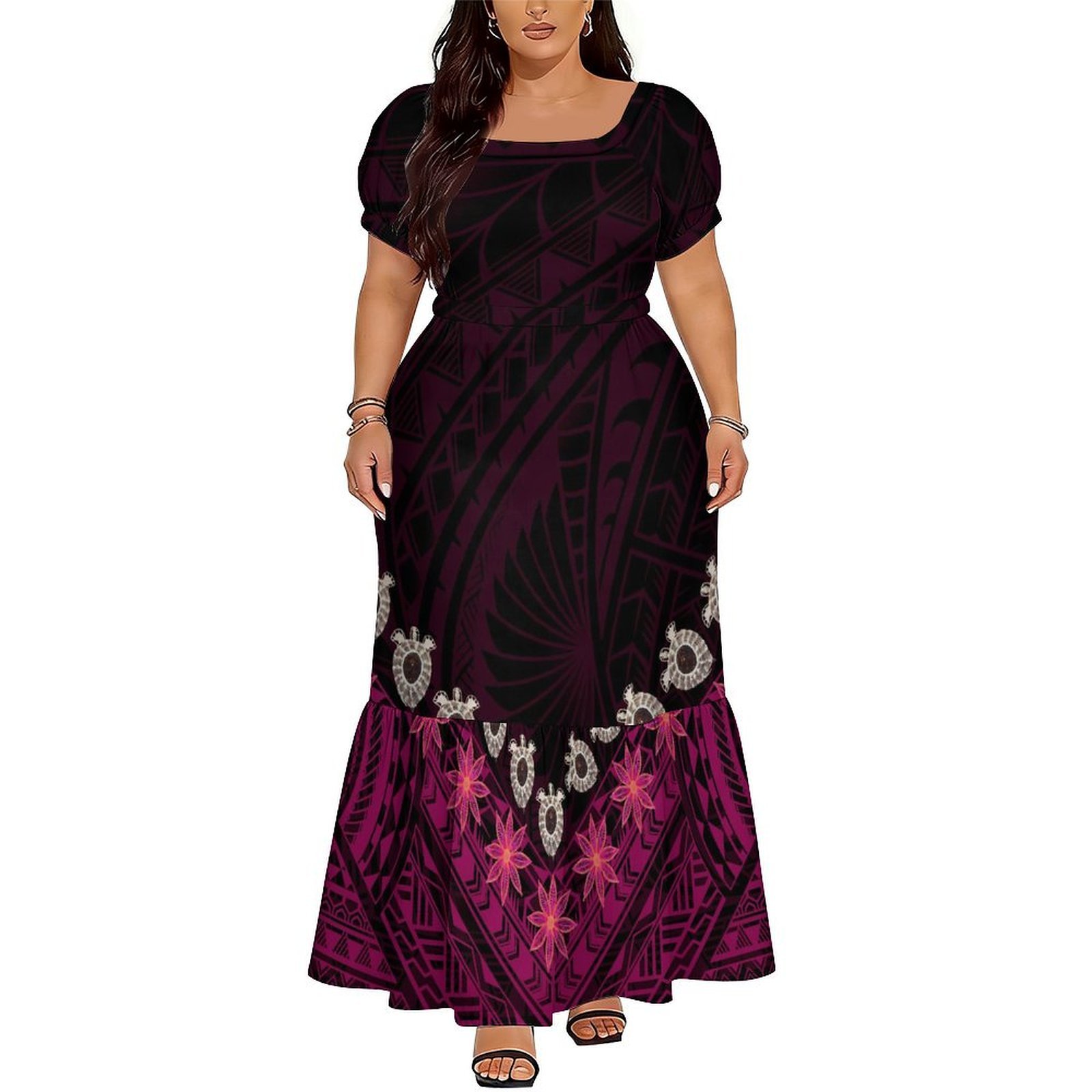 Gaun Panjang V-Neck Elegan Ter - Ethnic Wear ulasan dan harga