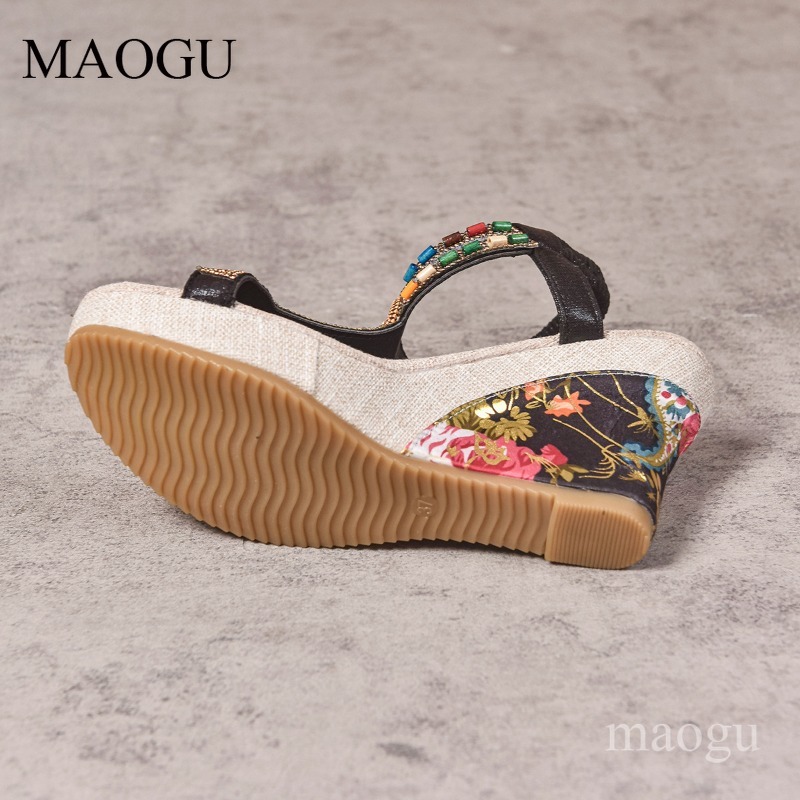 Sandal Wedges Bunga Berhias Ma - Ethnic Fashion Women ulasan dan harga