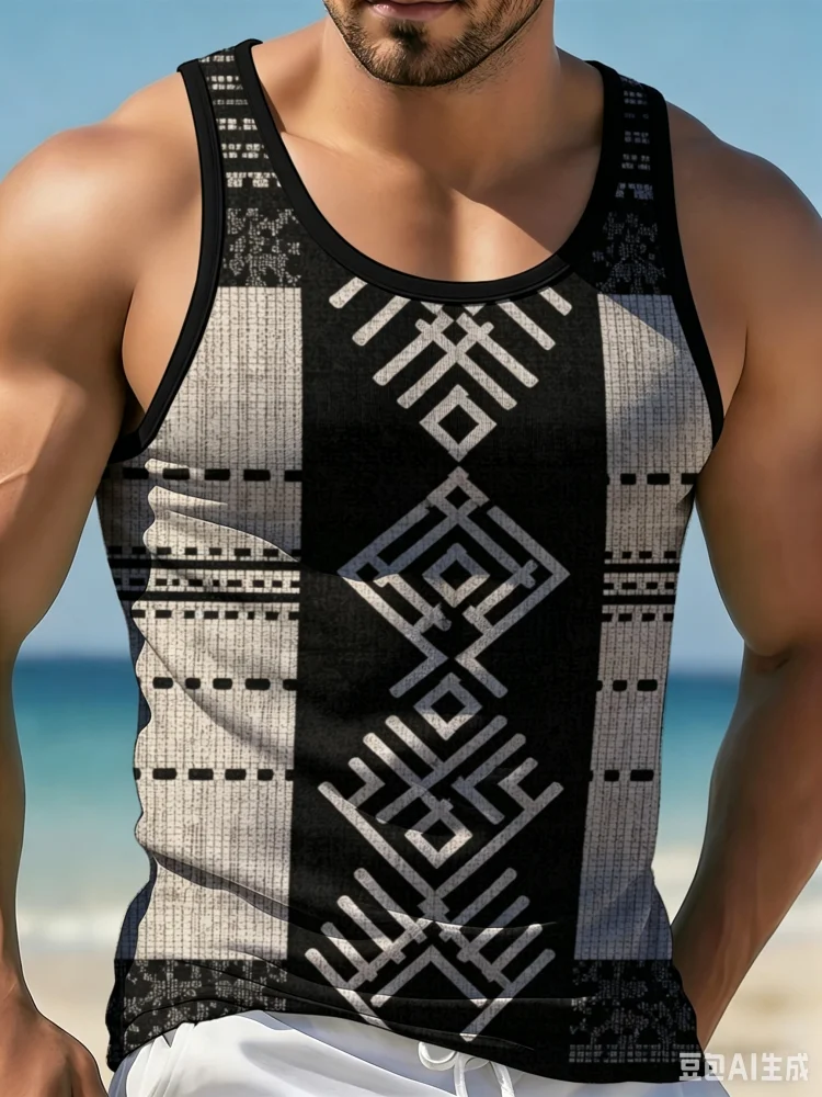 Tank Top Pria Vintage Etnik Ge - Men'S Ethnic Fashion Trends ulasan dan harga