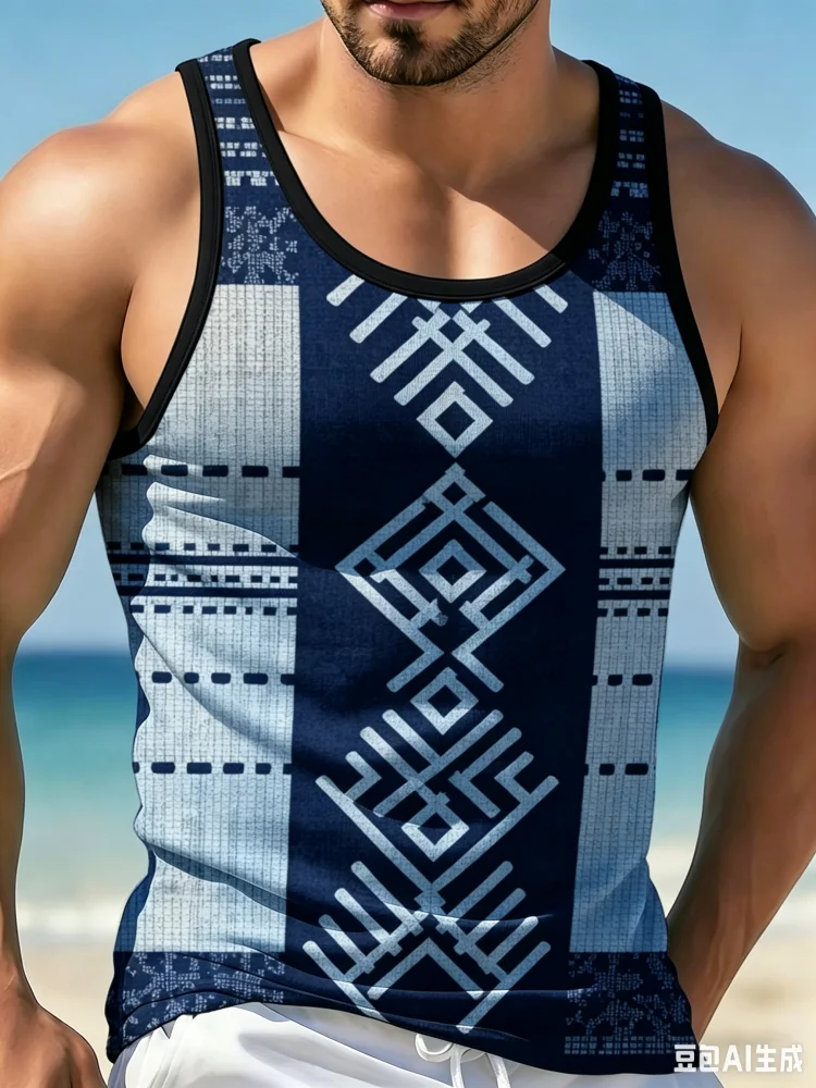 Tank Top Pria Vintage Etnik Ge - Men'S Ethnic Fashion Trends ulasan dan harga