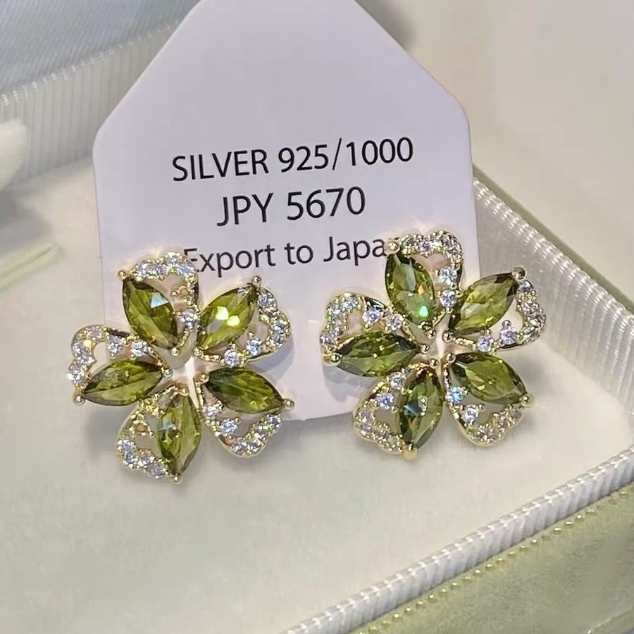 Anting-anting bunga zircon hij - Ethnic Fashion Wear For Women ulasan dan harga