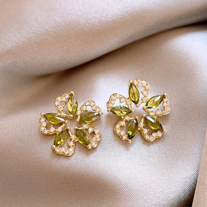 Anting-anting bunga zircon hij - Ethnic Fashion Wear For Women ulasan dan harga