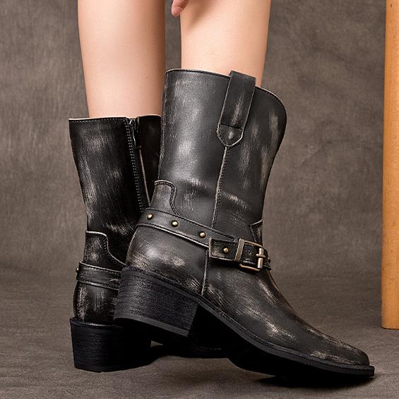 Sepatu Boot Wanita Hak Tebal K - Ethnic Fashion Women ulasan dan harga
