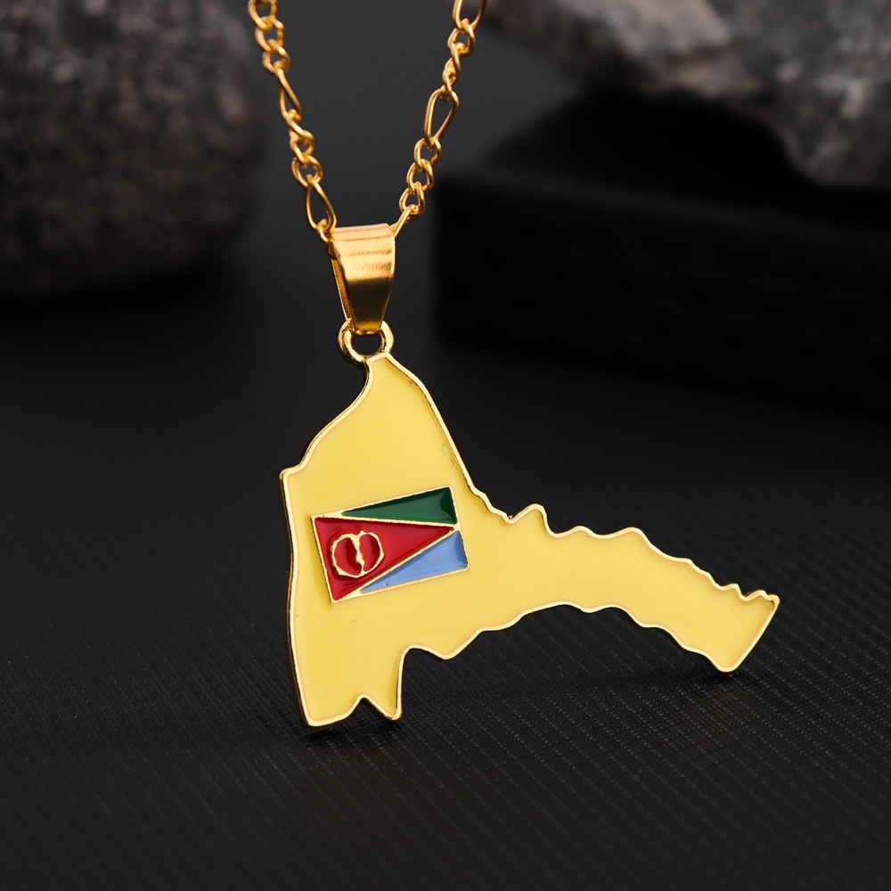 Kalung liontin peta Eritrea YA - Men'S Ethnic Fashion Trends ulasan dan harga