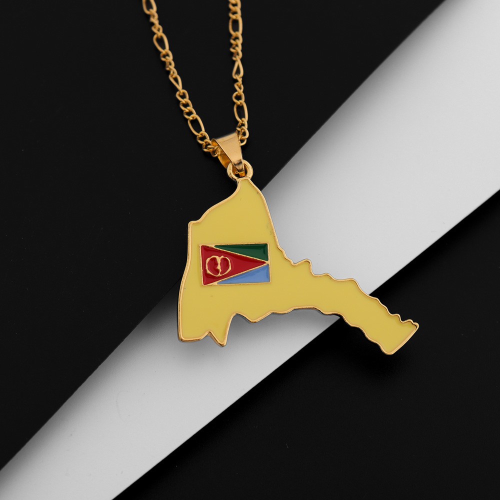 Kalung liontin peta Eritrea YA - Men'S Ethnic Fashion Trends ulasan dan harga