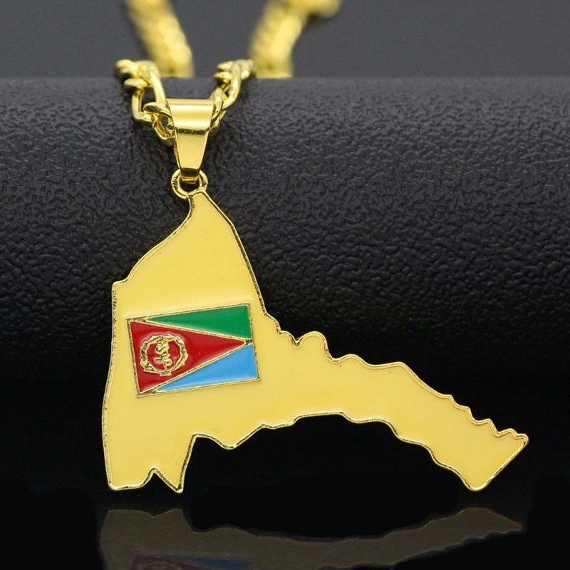Kalung liontin peta Eritrea YA - Men'S Ethnic Fashion Trends ulasan dan harga