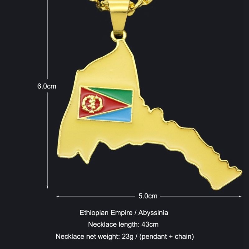 Kalung liontin peta Eritrea YA - Men'S Ethnic Fashion Trends ulasan dan harga