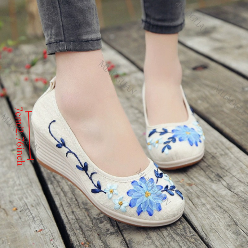 Sepatu Platform Wedge Nyaman W - Ethnic Fashion Women ulasan dan harga