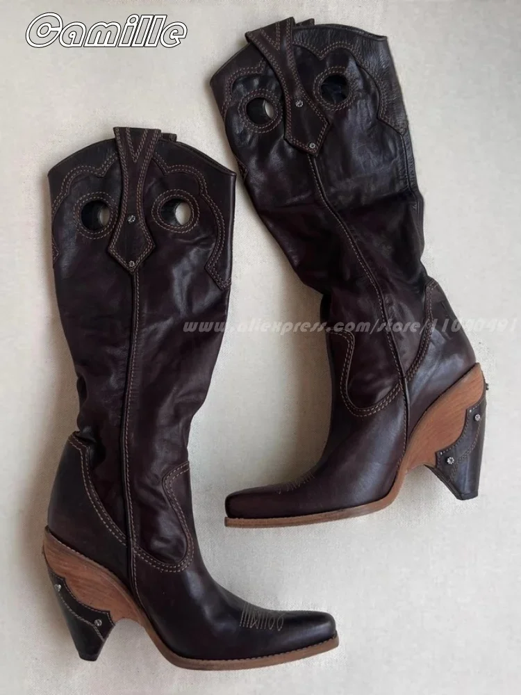 Sepatu bot kulit jari persegi  - Ethnic Fashion Women ulasan dan harga