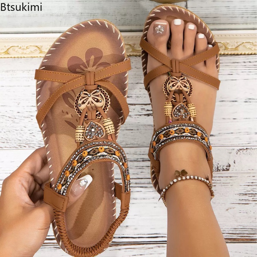 Sandal Bohemian Wanita Sepatu  - Ethnic Fashion Women ulasan dan harga