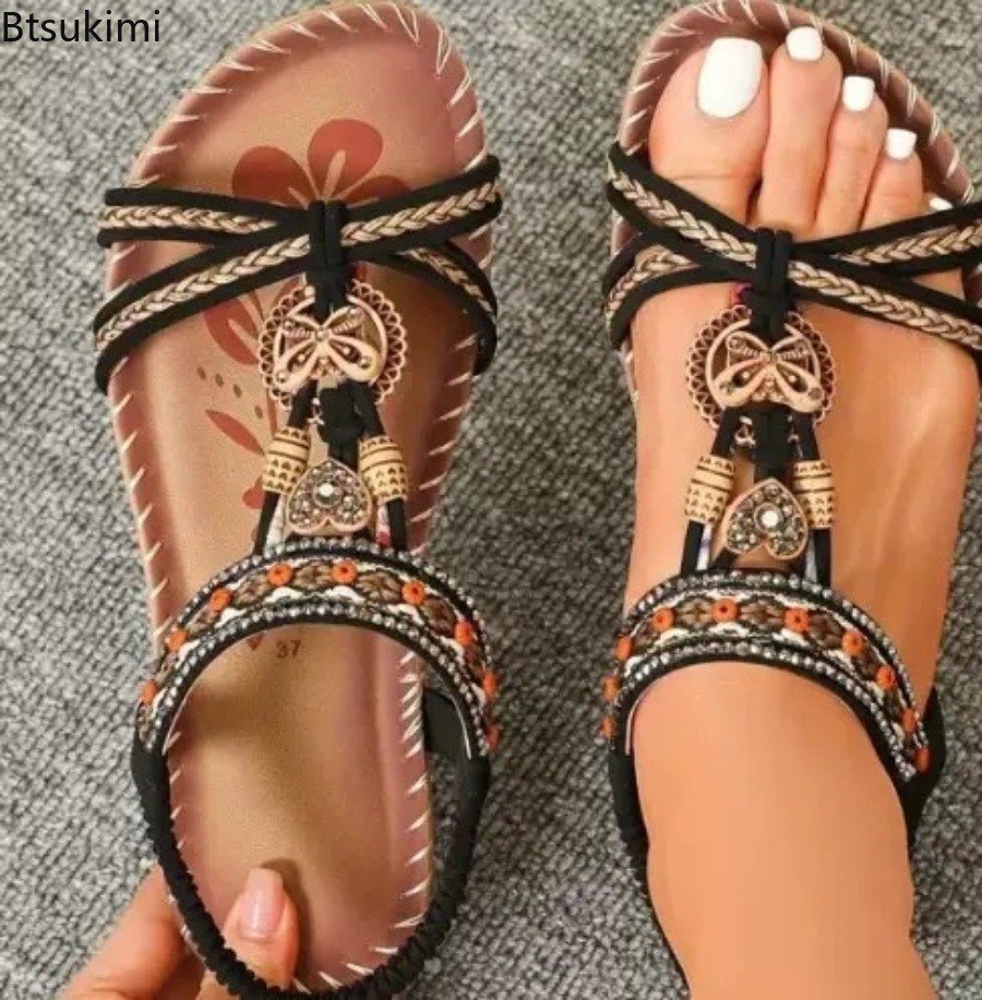 Sandal Bohemian Wanita Sepatu  - Ethnic Fashion Women ulasan dan harga