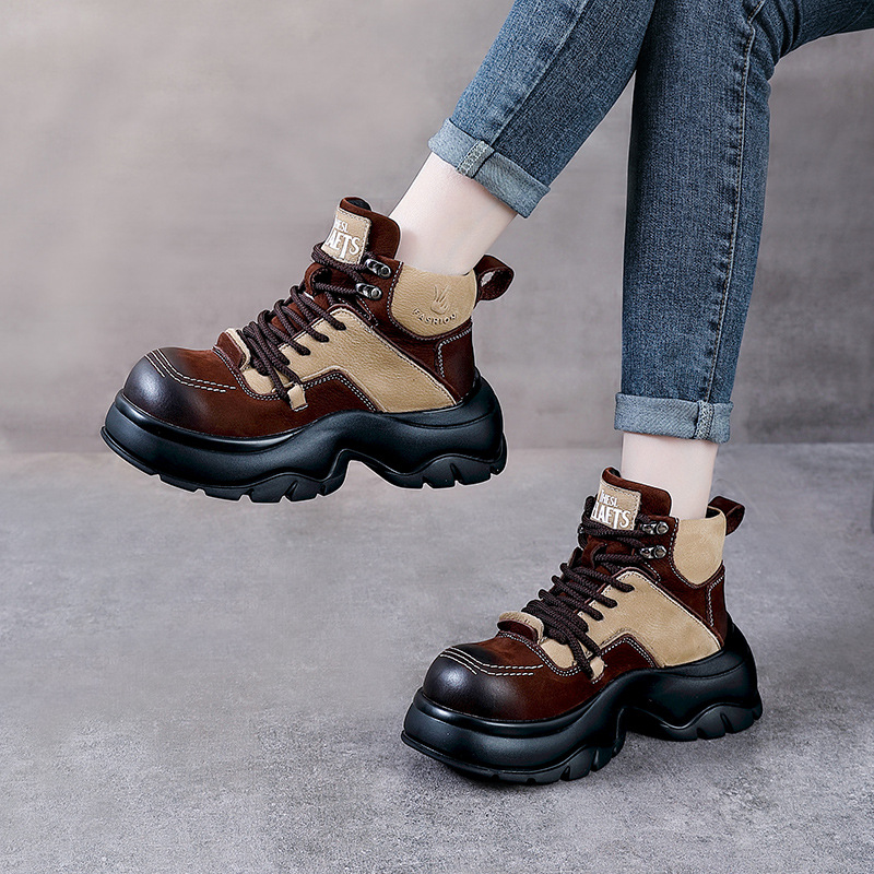 Sepatu Boots Kulit Asli 6cm Mo - Ethnic Fashion Women ulasan dan harga