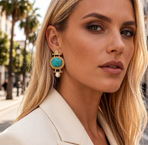 Anting-anting gantung mutiara  - Ethnic Boho Fashion ulasan dan harga